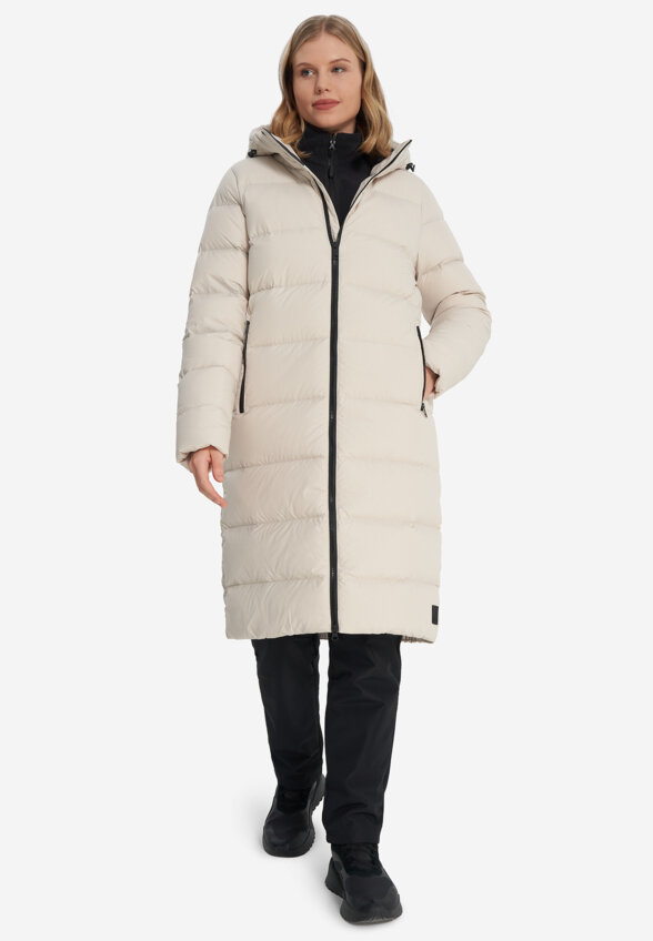 Пальто пуховое женское Jack Wolfskin Frozen Palace, Бежевый