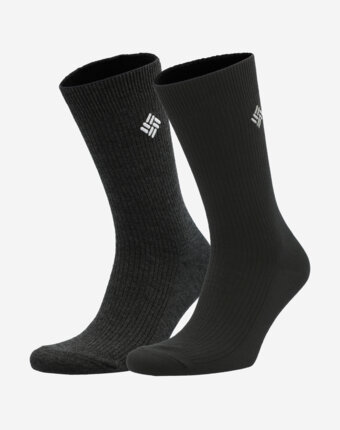 Носки Columbia Ribbed crew DC, 2 пары, Черный женщинам