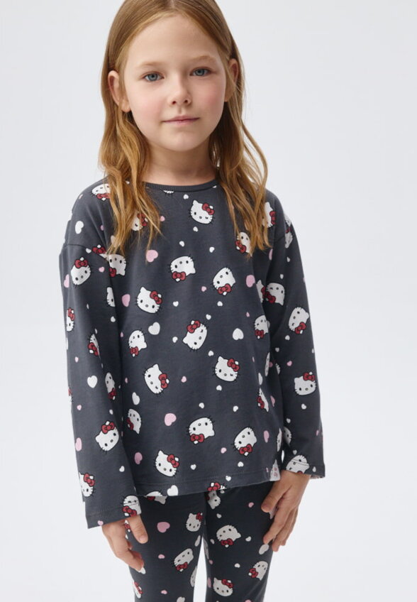 Лонгслив с принтом Hello Kitty для девочек