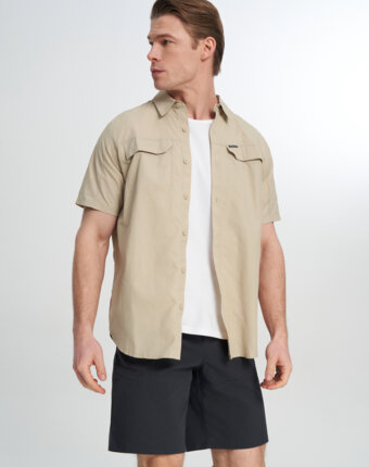 Рубашка с коротким рукавом мужская Columbia Silver Ridge 2.0 Short Sleeve Shirt, Бежевый женщинам