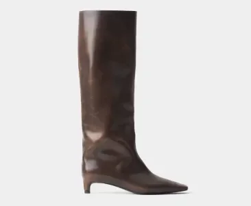 САПОГИ ИЗ КОЖИ С ФИНИШЕМ