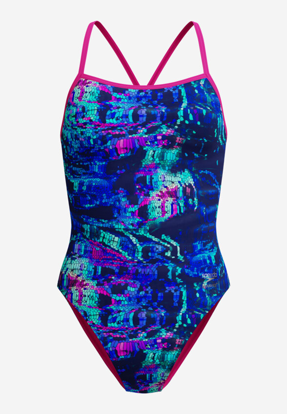 Купальник слитный женский Speedo Printed 2.0, Синий