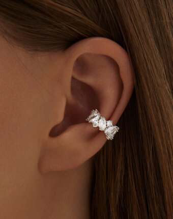 Серебряный кафф с фианитами MIE женщинам