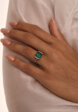 Серебряное кольцо-солитер с зеленым фианитом MIESTILO  MIE2  - превью