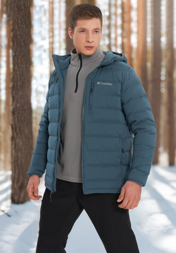 Ультралегкий пуховик мужской Columbia Drift Peak Stretch Down Hooded Jacket, Голубой