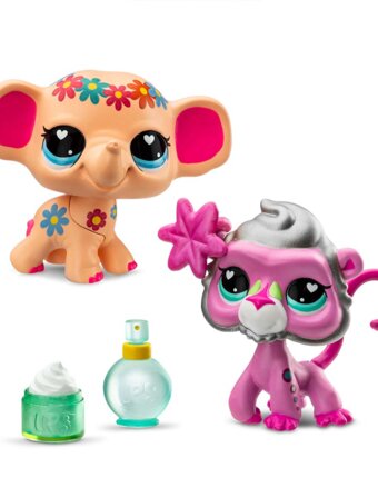 Игровой набор LITTLEST PET SHOP "Пара друзей", СПА у слона, слон и обезьяна детям