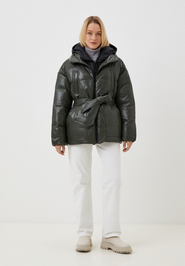 Куртка кожаная утепленная Снежная Королева