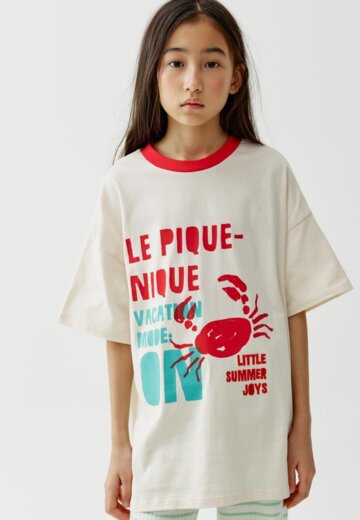 Футболка оверсайз с принтом для девочек