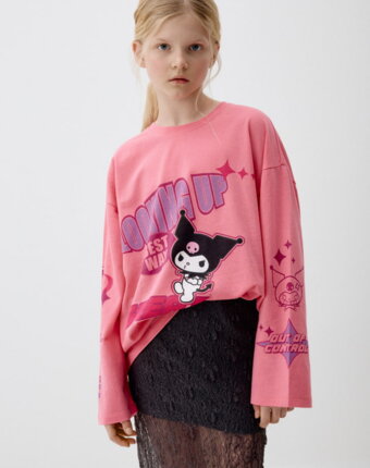 Лонгслив оверсайз с принтом Hello Kitty детям