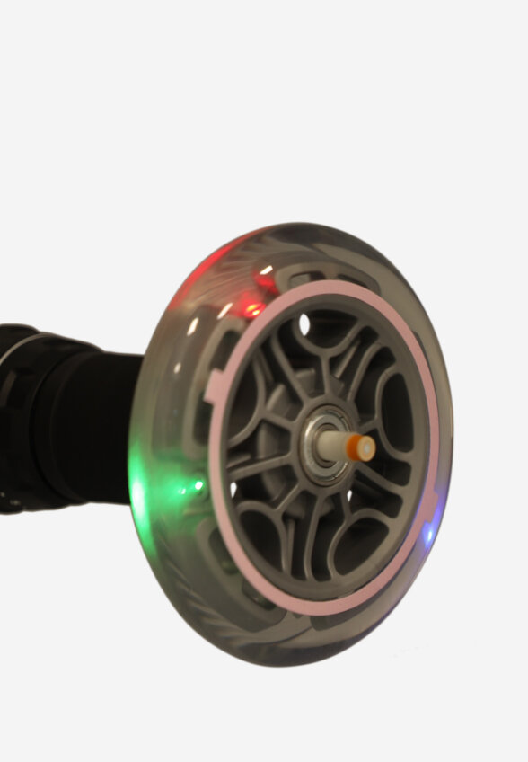 Самокат 3-х колесный Globber Foldable Lights, Розовый