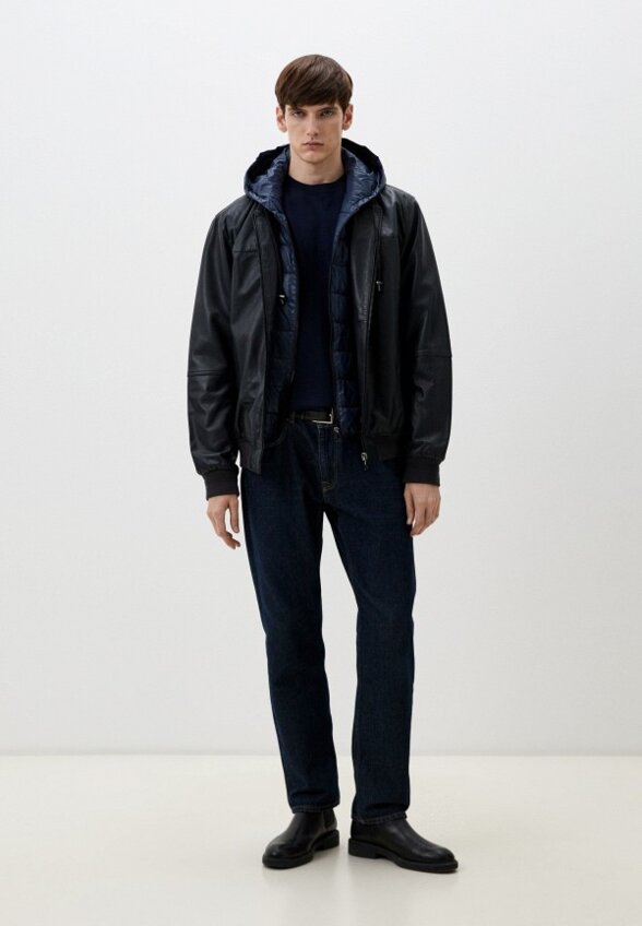 Куртка кожаная утепленная Al Franco