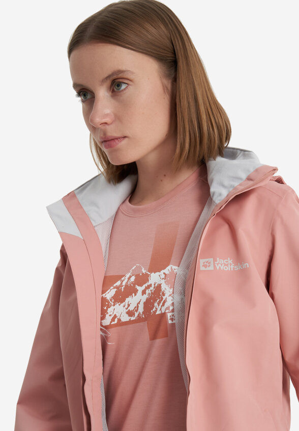 Куртка мембранная женская Jack Wolfskin Stormy Point, Розовый