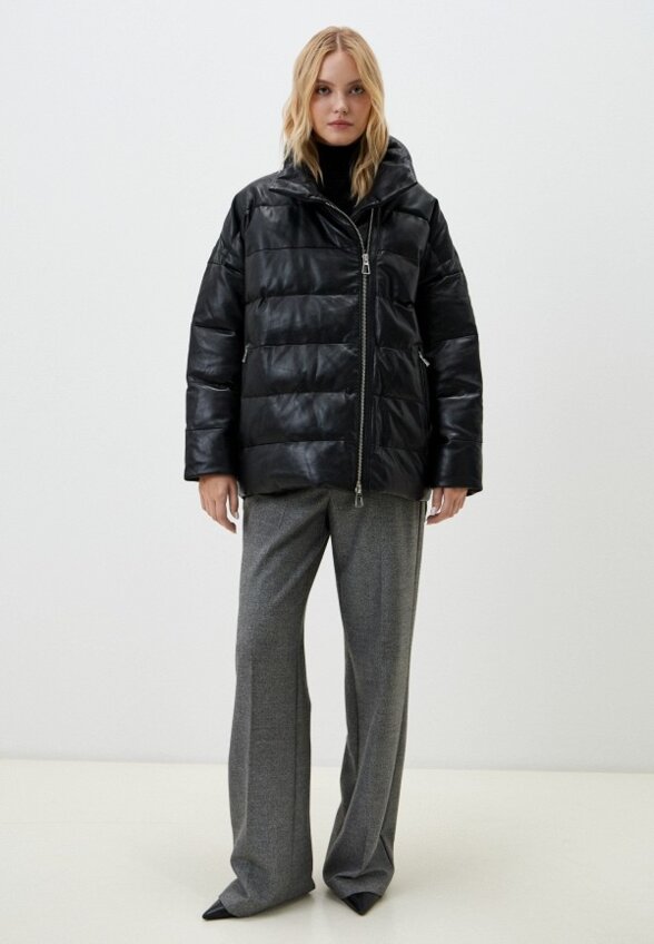 Куртка кожаная утепленная Снежная Королева