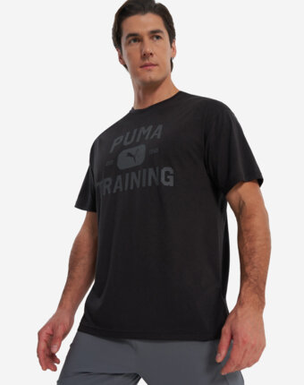 Футболка мужская PUMA Graphics Train Logo Relaxed, Черный женщинам