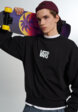 Свитшот мужской Vans Stretch Logo Crew, Черный2  - превью