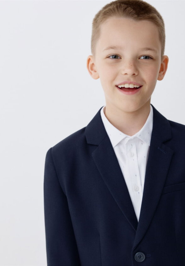 Школьный пиджак Slim fit из фактурной ткани для мальчиков