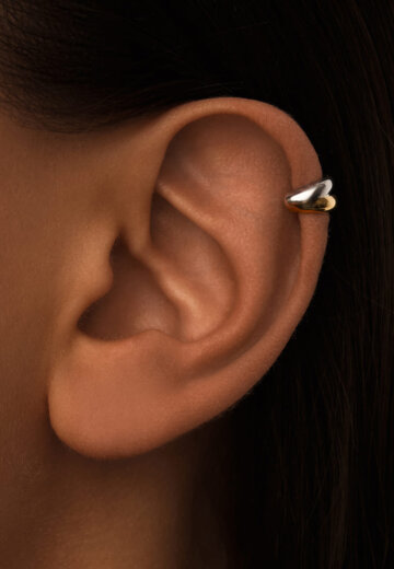 Серебряный кафф мини биколор MIE