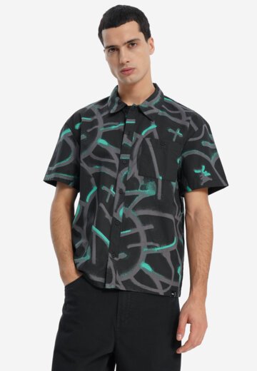 Рубашка с коротким рукавом мужская оверсайз Termit, Черный