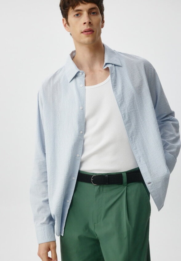 Рубашка свободного кроя в полоску