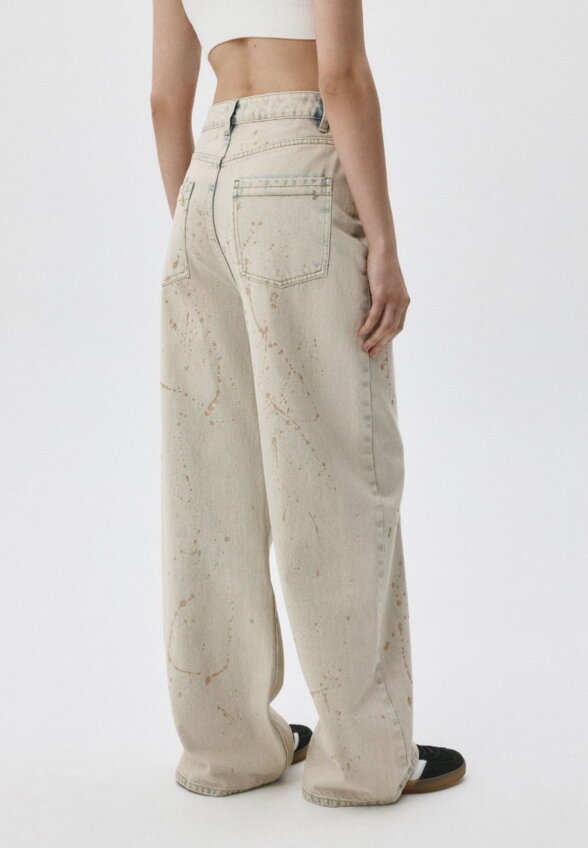 Джинсы WIDE LEG с декоративными брызгами