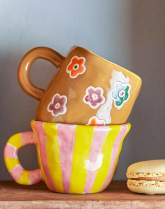 Кружка керамическая Блумингвиль МИНИ (Bloomingville MINI) "Нини", розовая, 110 мл женщинам
