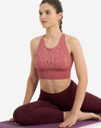 Топ бра спортивный Demix HighFlow Yoga Seamless Longline, Розовый женщинам