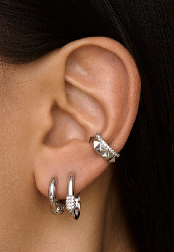 Серебряные серьги-конго с декоративным шариком MIESTILO  MIE