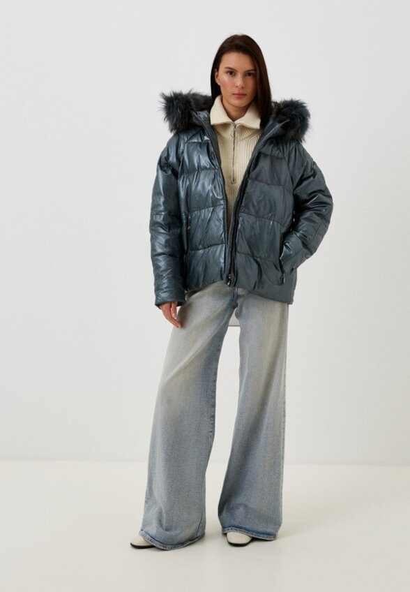 Куртка кожаная утепленная Снежная Королева