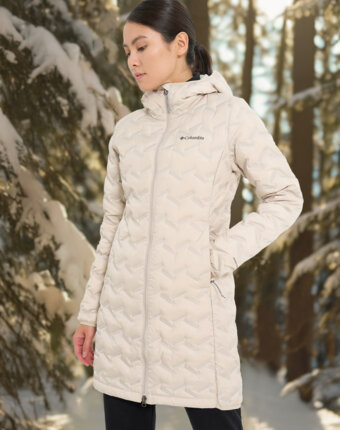 Ультралегкий пуховик женский Columbia Delta Ridge II Long Down Jacket, Бежевый женщинам