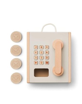 Игрушечный таксофон ЛИВУД (LIEWOOD), пшеничный микс с песочным детям