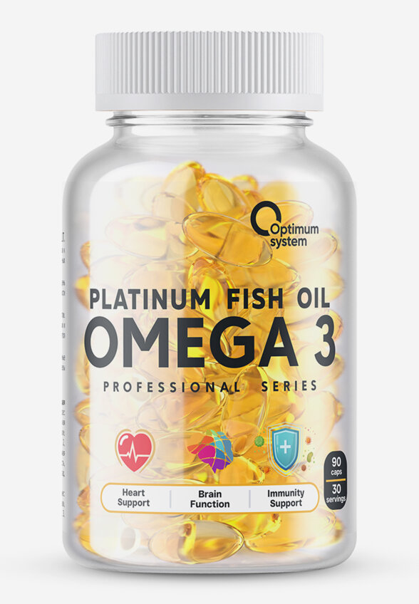Омега-3 Optimum system Platinum Fish Oil, 90 шт, Белый