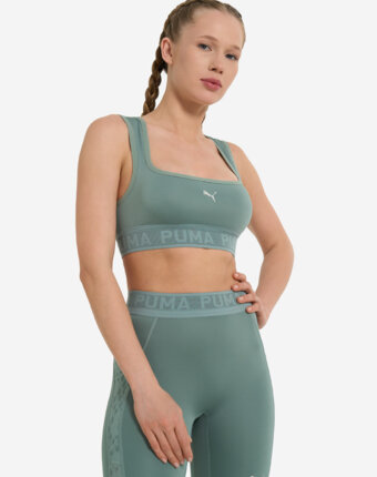 Топ бра спортивный PUMA Move Lace Bra, Зеленый женщинам
