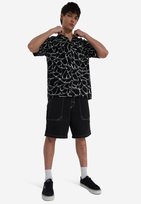 Рубашка с коротким рукавом мужская Quiksilver Mercury Chrome, Черный