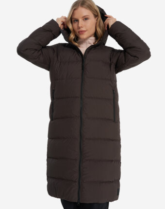 Пальто пуховое женское Jack Wolfskin Frozen Palace, Коричневый женщинам