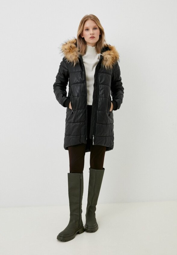 Куртка кожаная утепленная Снежная Королева