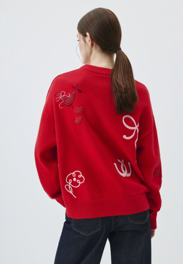 Вязаный джемпер с принтом
