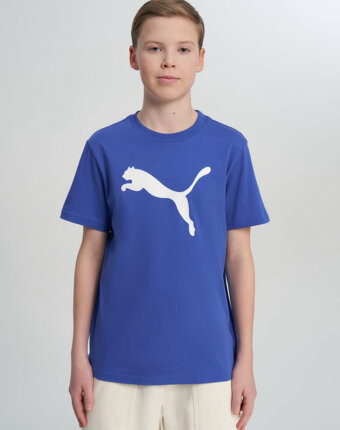 Футболка для мальчиков PUMA Ess Cat Logo, Синий женщинам