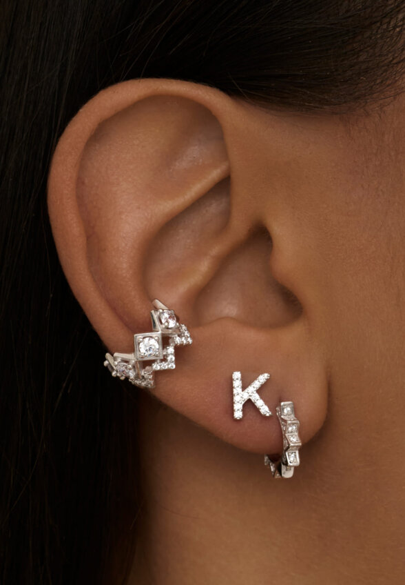 Моносерьга в виде буквы К MIESTILO MIE