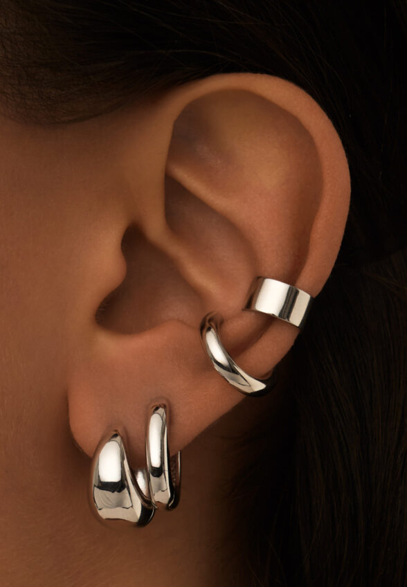 Серьги-конго из серебра MIE