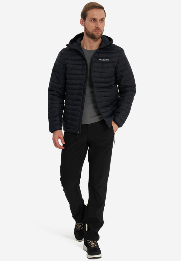 Ультралегкий пуховик мужской Columbia Powder Pass Hooded Jacket, Черный
