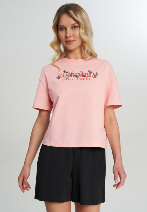 Футболка женская Columbia Rolling Bend Graphic Relaxed Crop SS, Розовый