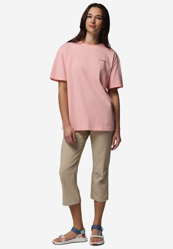 Футболка женская оверсайз Columbia Rolling Bend Graphic Oversized Tee, Розовый