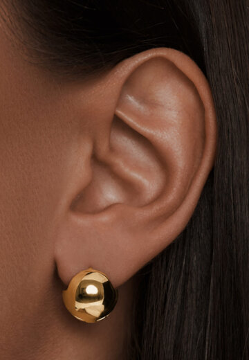 Серьги-шары из серебра в покрытии желтое золото MIE