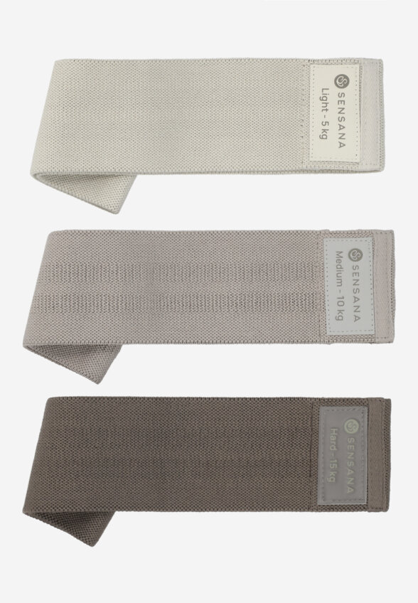 Набор силовых тканевых лент Sensana, 3 шт, Серый