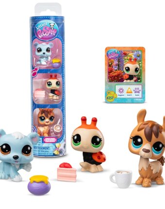 Игровой набор LITTLEST PET SHOP "Три друга", Сладкоежки, божья коровка, лама, медвежонок детям