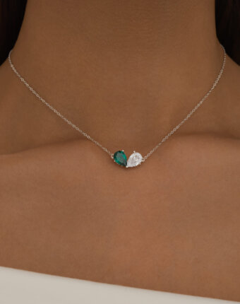 Серебряное колье с фианитами в огранке груша MIESTILO MIE женщинам
