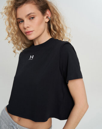Футболка женская Under Armour Rival Boxy, Черный женщинам