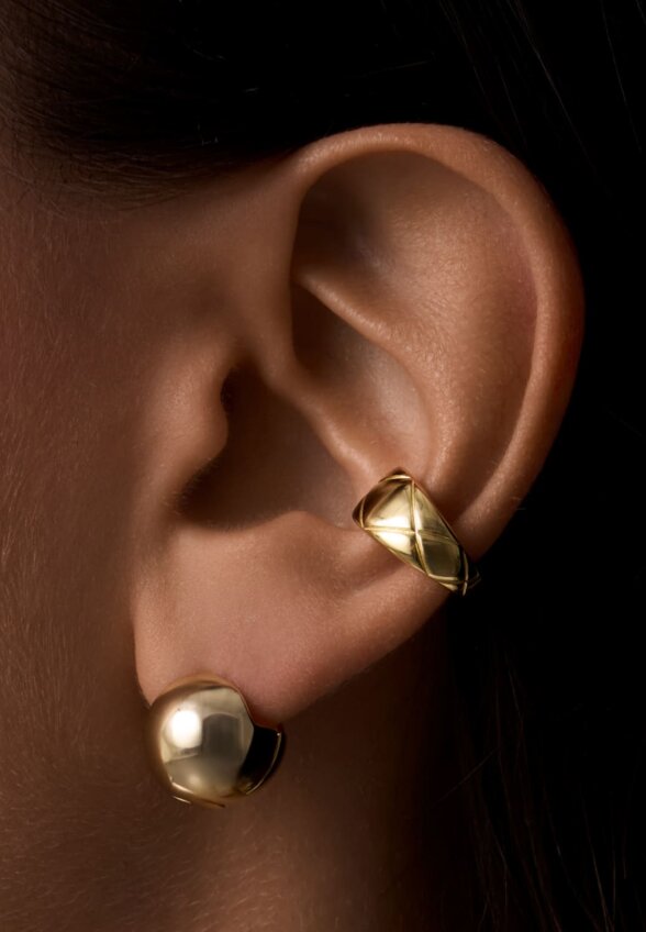 Серьги-шары из серебра в покрытии желтое золото MIE