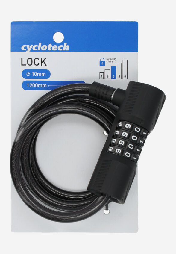 Замок велосипедный кодовый Cyclotech CLK-3, Черный