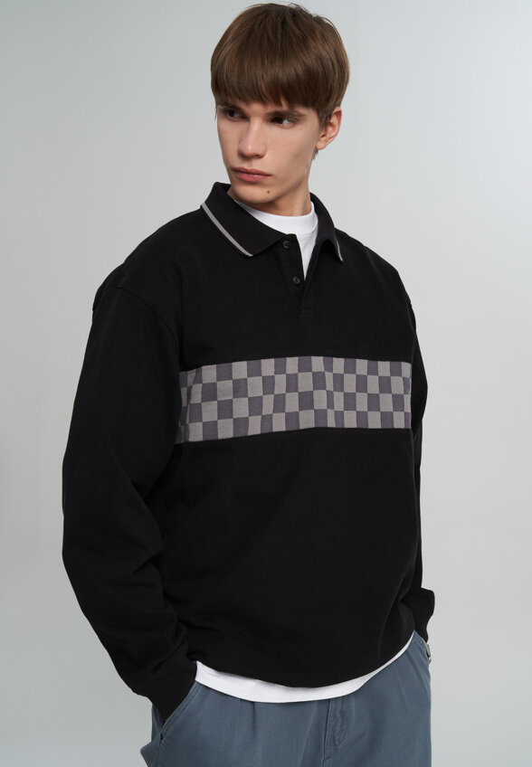 Лонгслив мужской Vans Medford Checkerboard LS, Черный